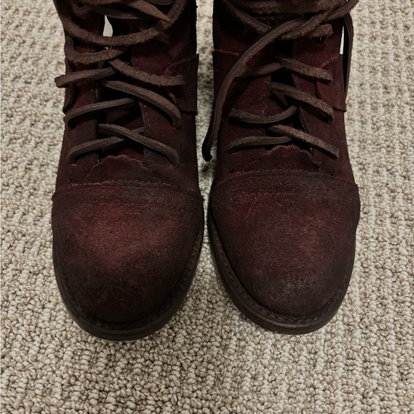 Freebird By Steven Maroon Women's Lace-Up Boots Size 6 - Picture 3 of 9